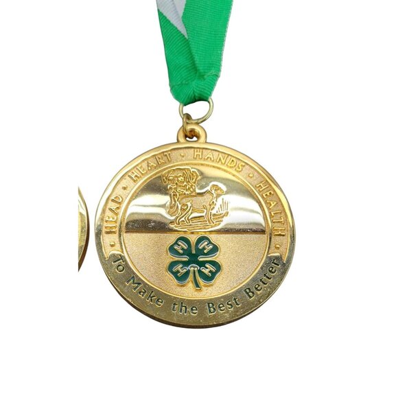 Vintage 4H Dog Show Medals Lot of 4 Metal Collection Osage County Fair Kansas - Picture 3 of 14